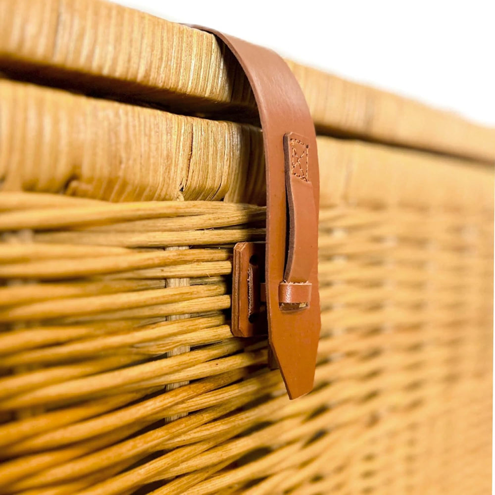 The Basket Lady Deep Wicker Storage Trunk, L, Sandstone | Outside: 24" L...