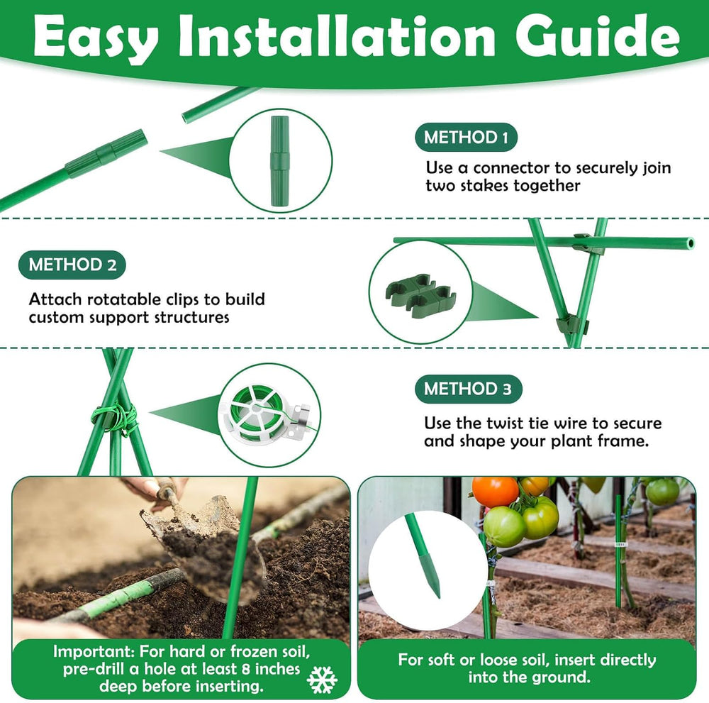 337 PCS Garden Stakes, Fiberglass Tomato Stakes, Garden Sticks