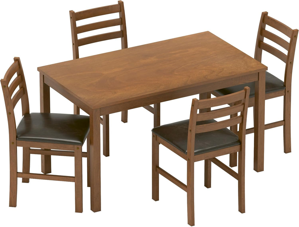 WiberWi Dining Table Set for 4, Solid Wood Kitchen Table and Chairs Set of 4,...