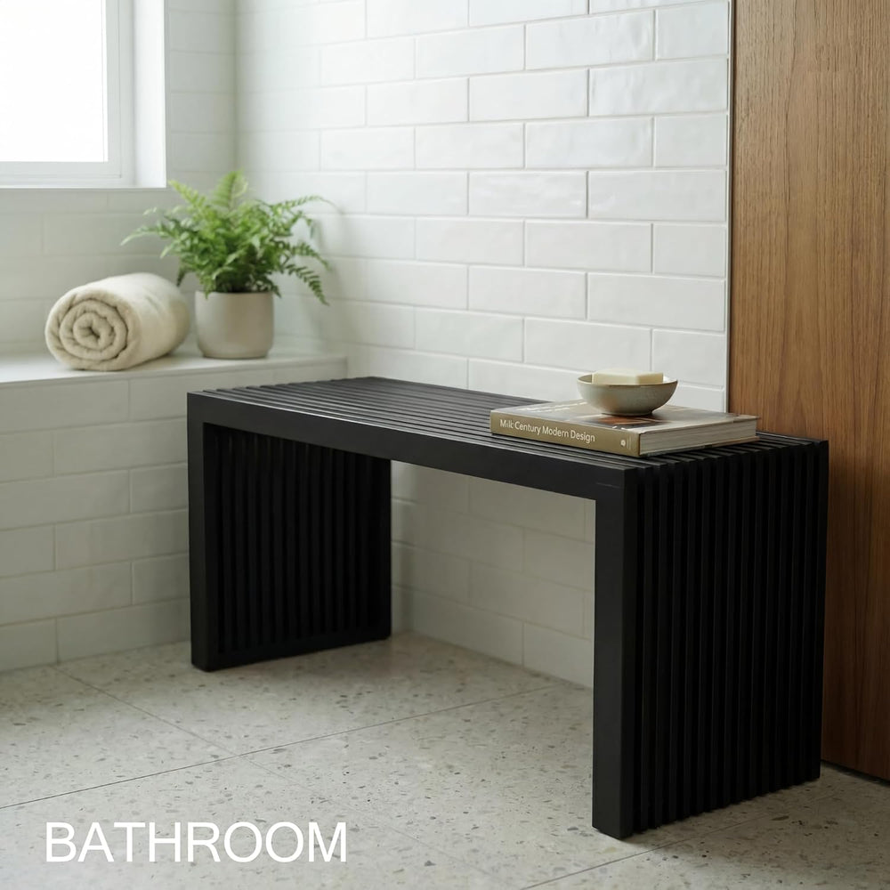 Bamboo Natural 36 inch Wooden Bench, Small Wood Benches for Entryway, Living ...