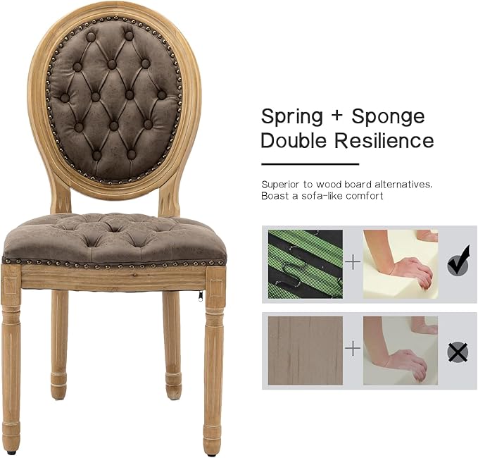 French Country Dining Chairs Set of 4, Tan Kitchen & Dining Room Chairs, ...