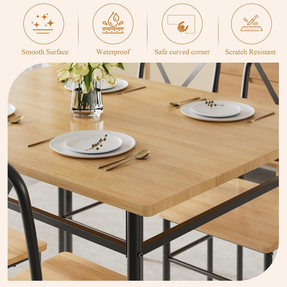 VECELO 5-Piece Kitchen Dining Table Set for 4