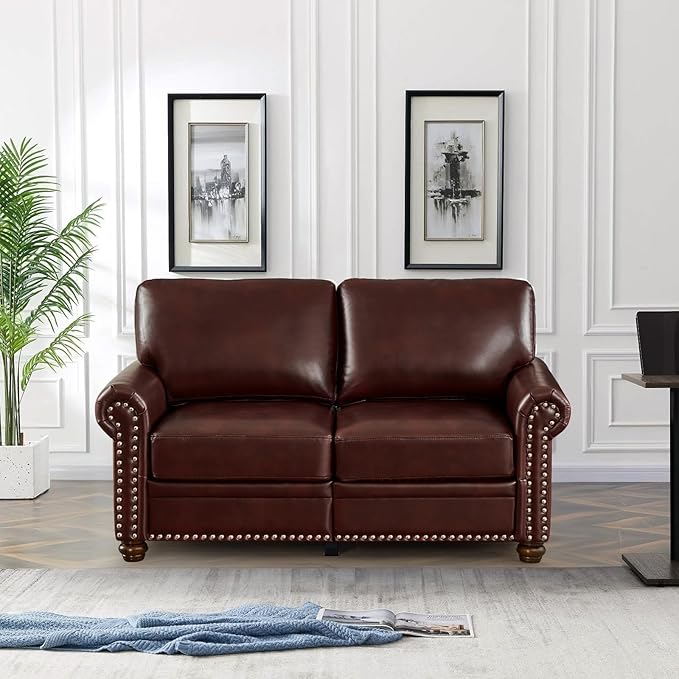 3 Piece Faux Leather Sofa Set,Mid Century Modern Couch and Loveseat Sets with...