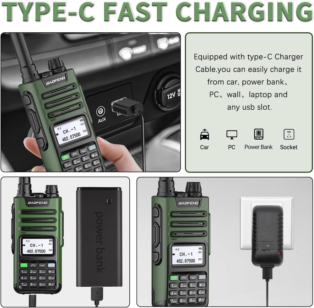 BAOFENG GMRS Radio Handheld Long Range GM-15 Pro 8W Walkie Talkie with Earpie...