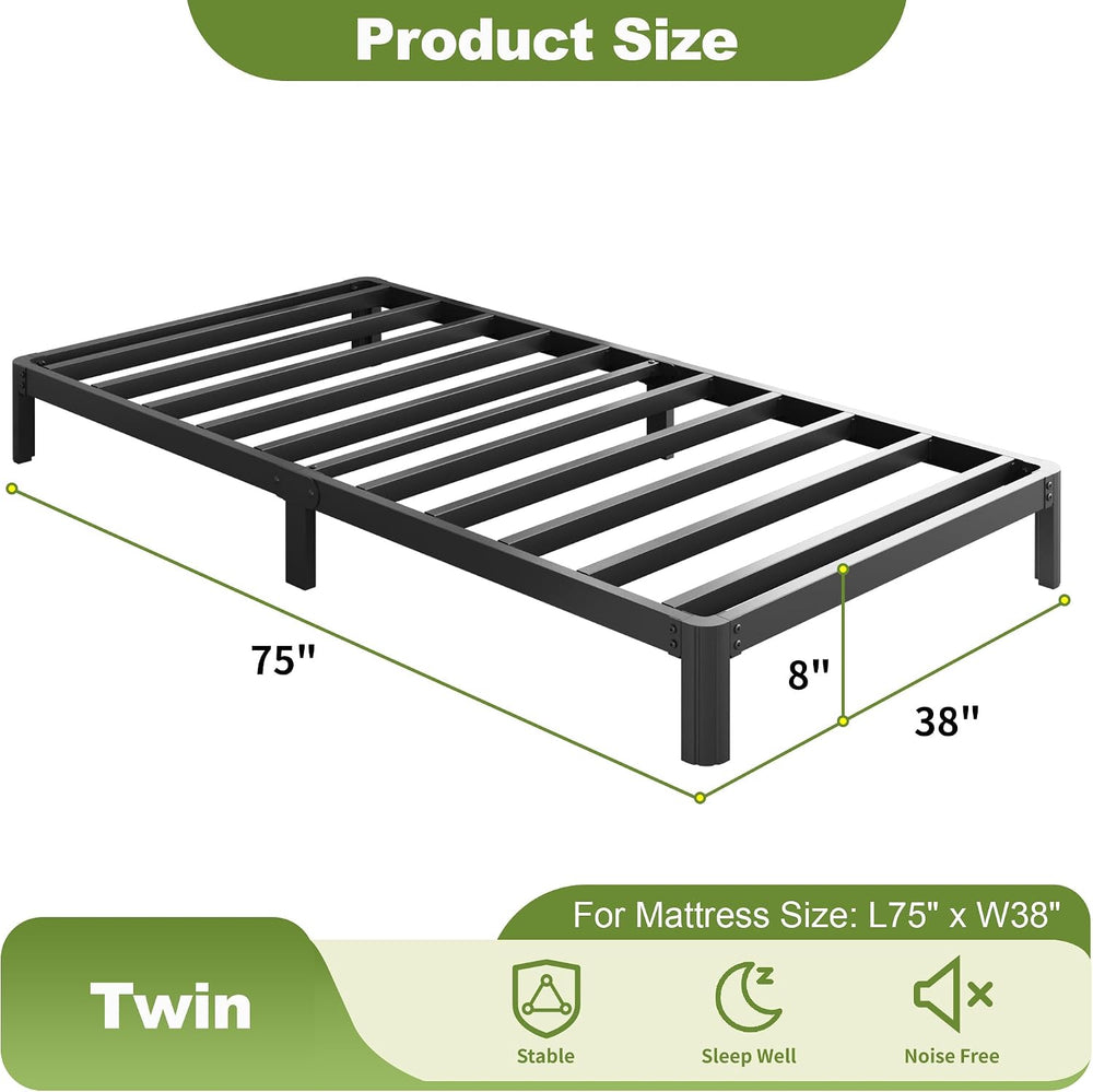 Yicensen 8 Inch Twin Bed Frames No Box Spring Needed,