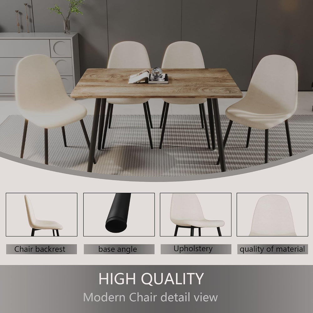 Small Dining Table Set for 4, Modern Kitchen Table Set for 4, 5 Piece Wooden ...