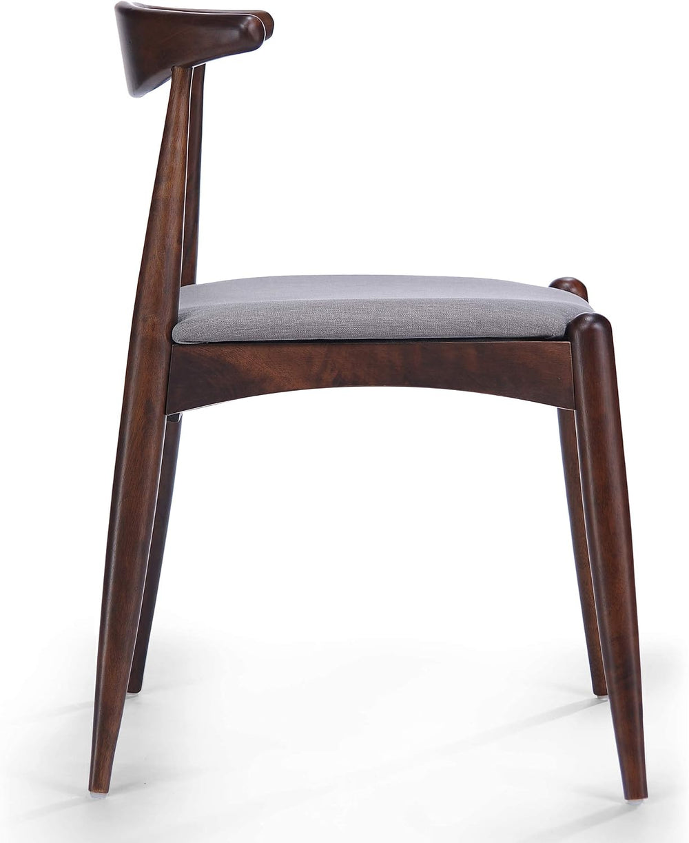 Christopher Knight Home Francie Fabric with Walnut Finish Dining Chairs, 2-Pc...