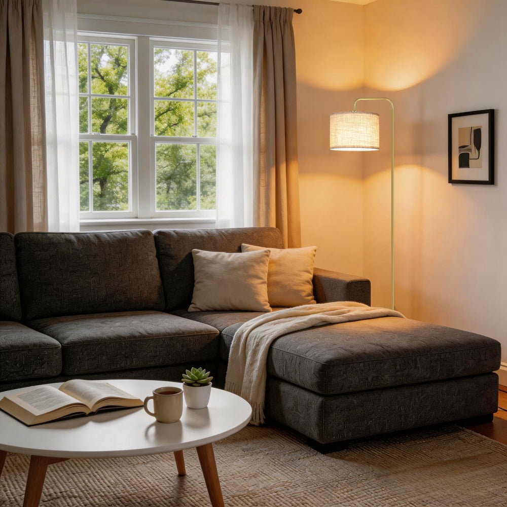 TJOY Floor Lamp, Golden Standing Floor Lamp for Living Room with 3 CCT Bulb