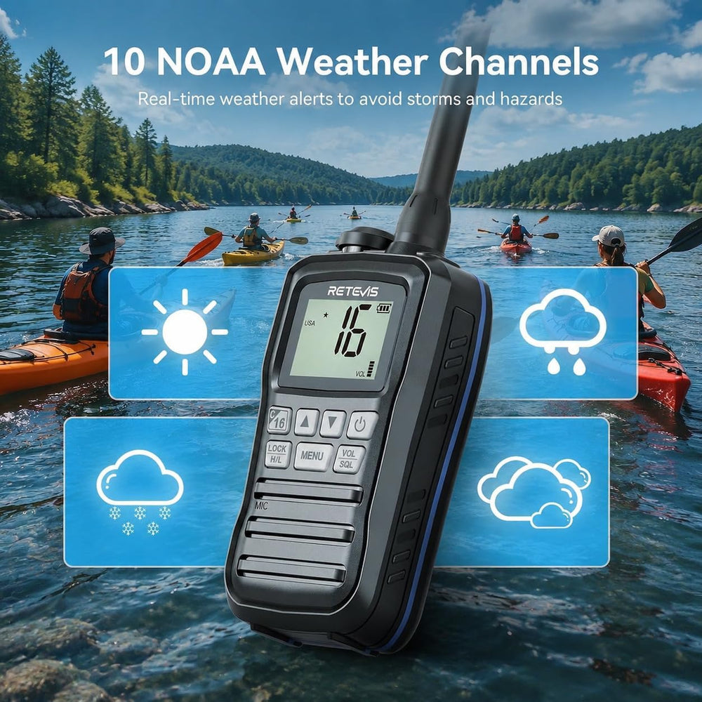 Retevis RM01P 3.5W Marine Radio VHF IP67 Floating, USB-C for Fishing(1Pack)