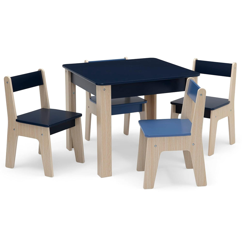 GAP GapKids Table and 4 Chair Set - Greenguard Gold Certified, Navy/Natural