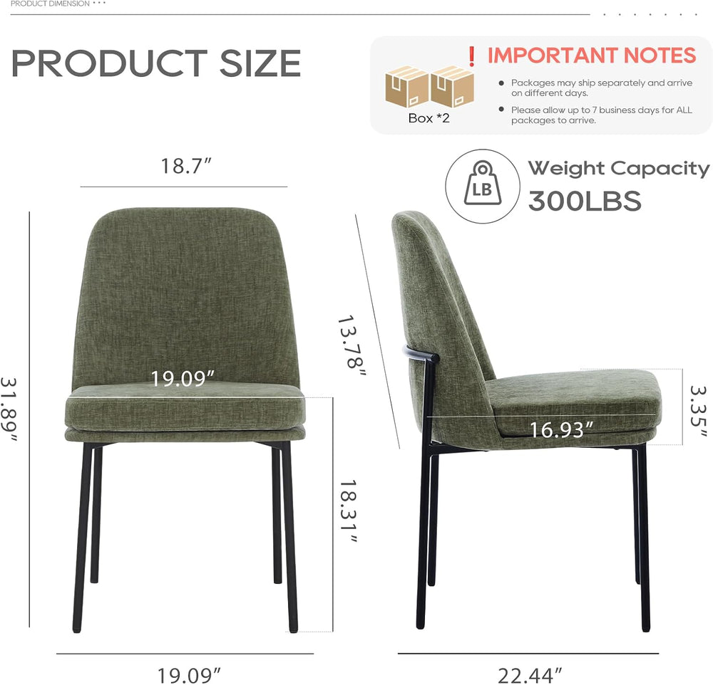 COLAMY Dining Chairs Set of 4, Modern Dining Chairs, Fabric Upholstered Dinin...
