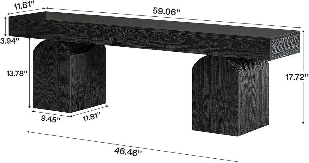 Tribesigns 59" Black Dining Bench for 2 to 3, Modern Dining Table Bench ...