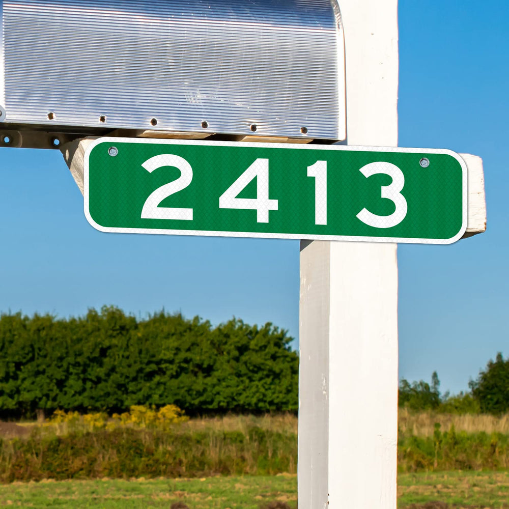 911 Address Sign, Custom Horizontal Emergency Mail Box Reflective Sign, 3M EG...