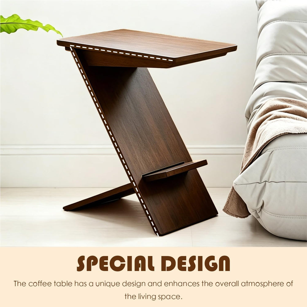 YUNMUARY-C Shaped Couch End Table,Skinny Entryway Table,Modern Wooden Nightst...