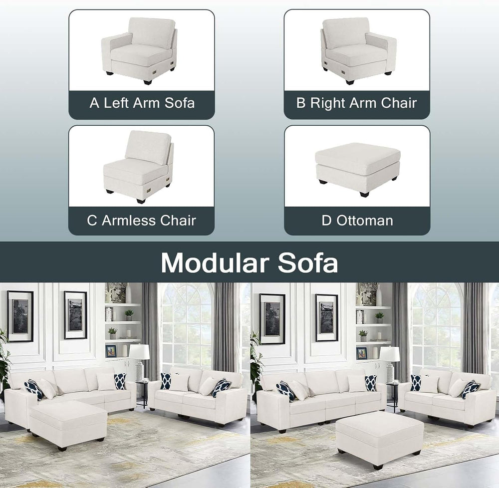 Legend Vansen Oversized Modular Sectional Sofa,U/L‑Shaped Reversible Couch wi...