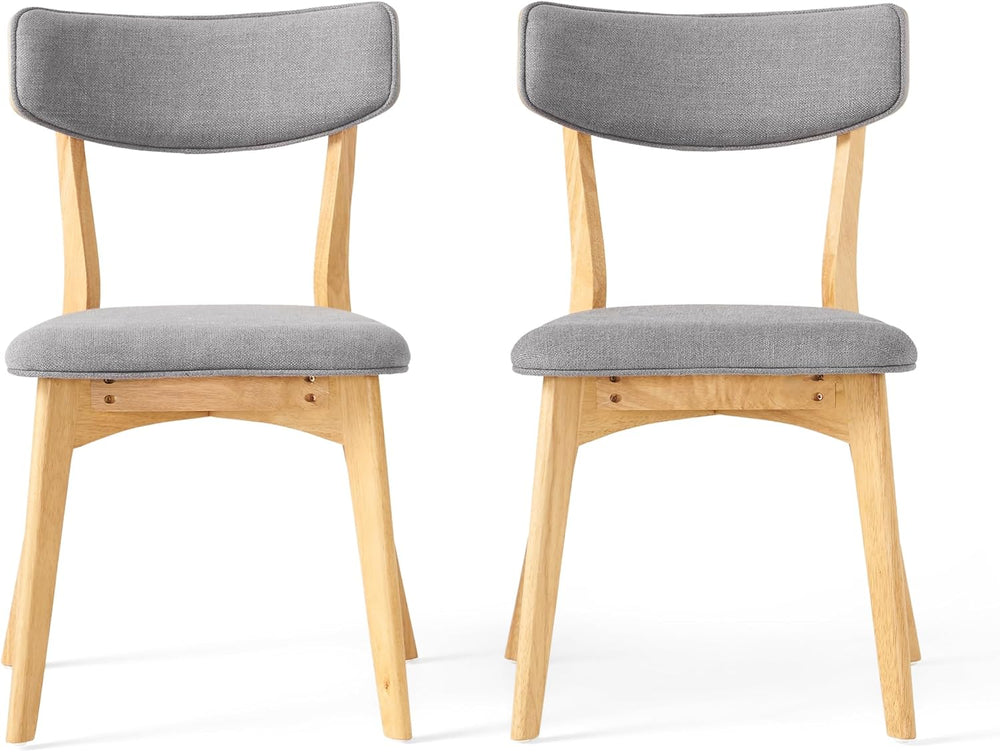 Dining Chairs Set of 2, Mid-Century Modern Upholstered Armless Chair w/Seat C...