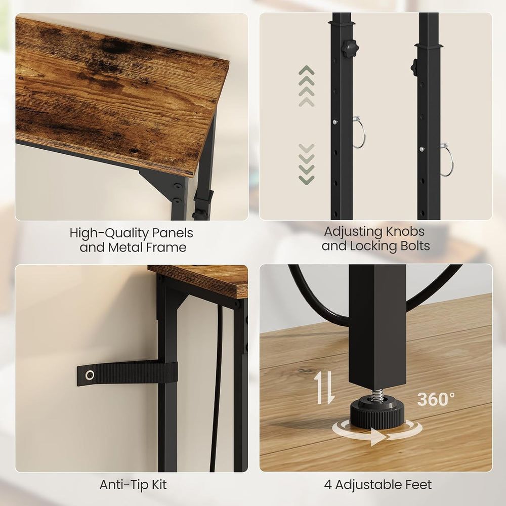 CHOEZON 78.7" Narrow Console Table with Adjustable Height (21.1"-29...