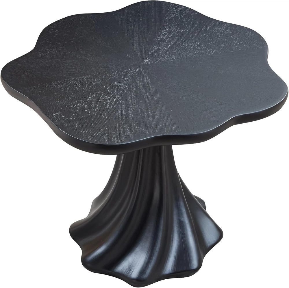37" Round Modern Dining Table – Flower Shape Top, Twisted Pedestal Base,...