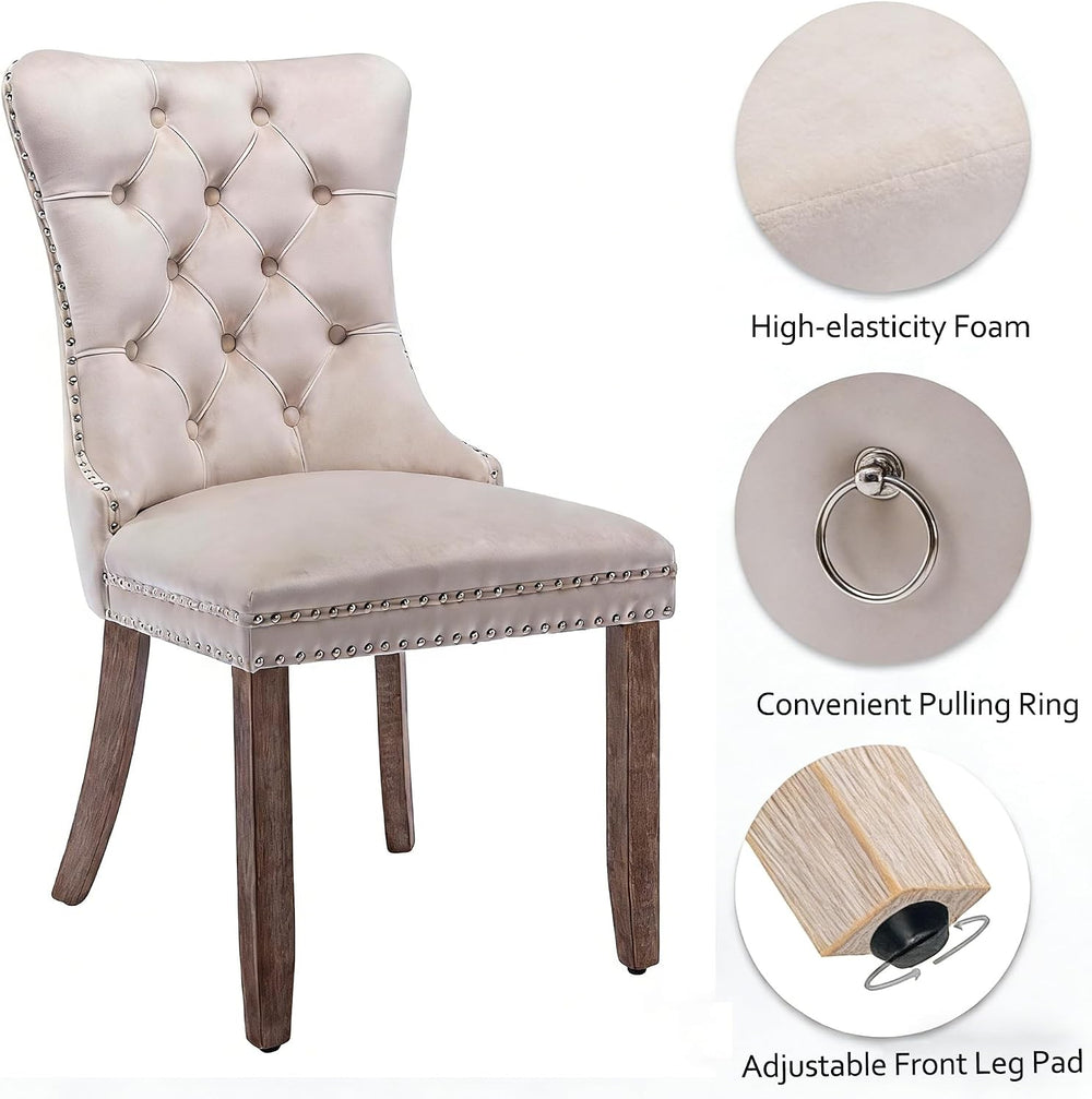 Bellemave Modern Upholstered Dining Chairs Set of 2, 2 Velvet Kitchen Dining ...
