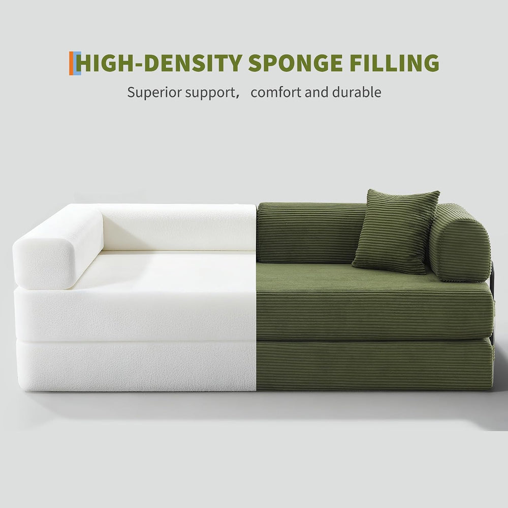 GarveeHome 79" Convertible Sleeper Sofa Bed Couch, 4-in-1 Corduroy Foldi...