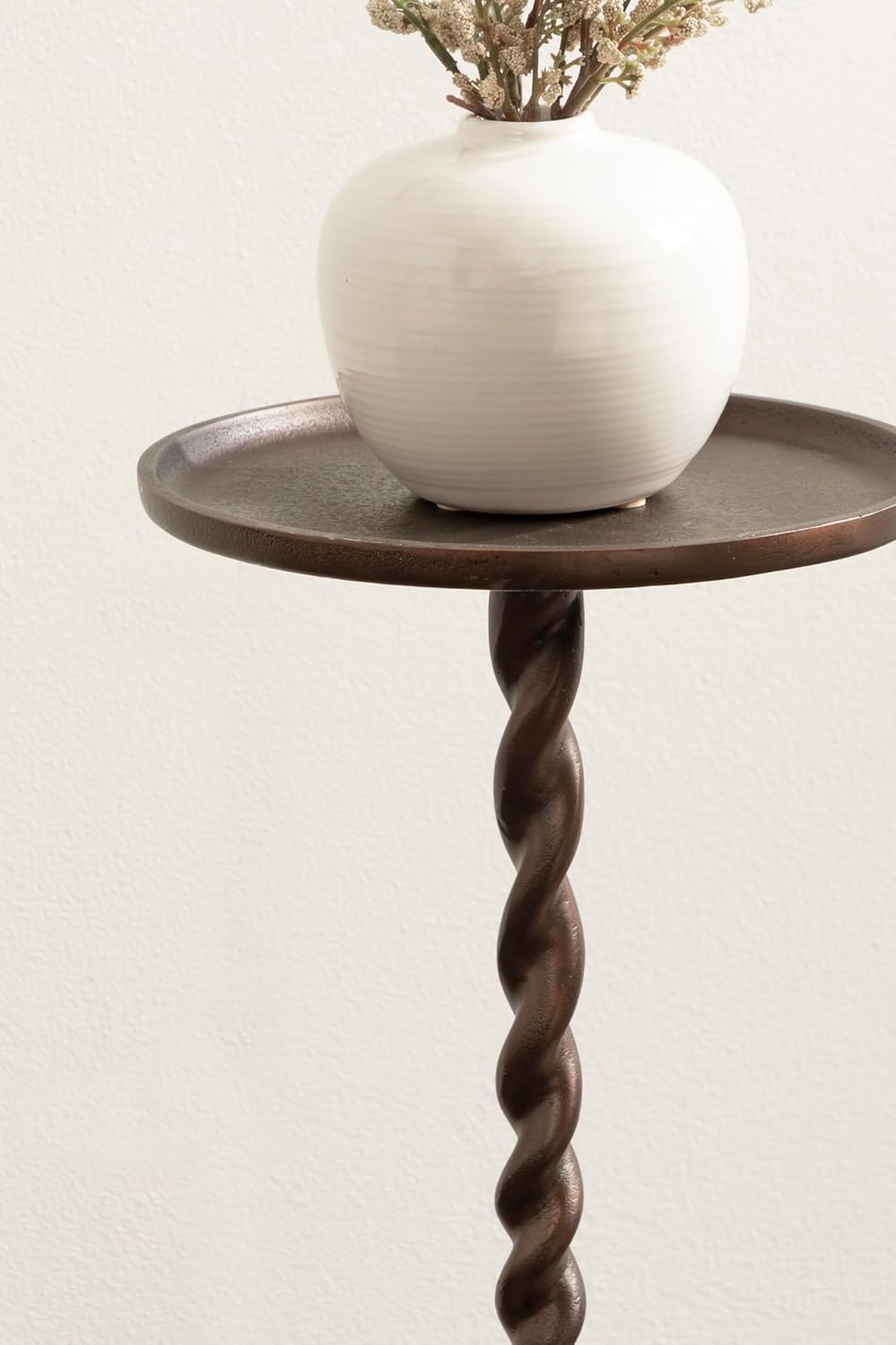 Kate and Laurel Ropa Transitional Round Pedestal Drink Table, 9 x 9 x 22, Bro...