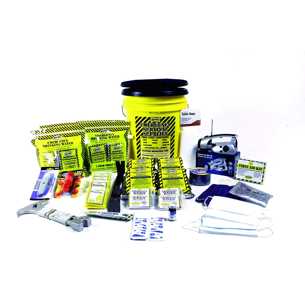 Deluxe Emergency Kit w/ Honey Bucket - 4 Person - KEX4P