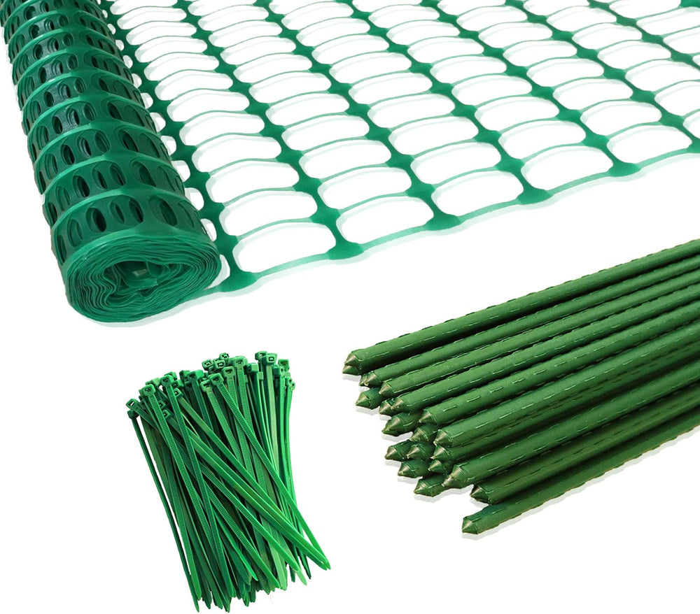 Temporary Plastic Fence 40" x 100' with Posts, Movable Snow Barrier ...