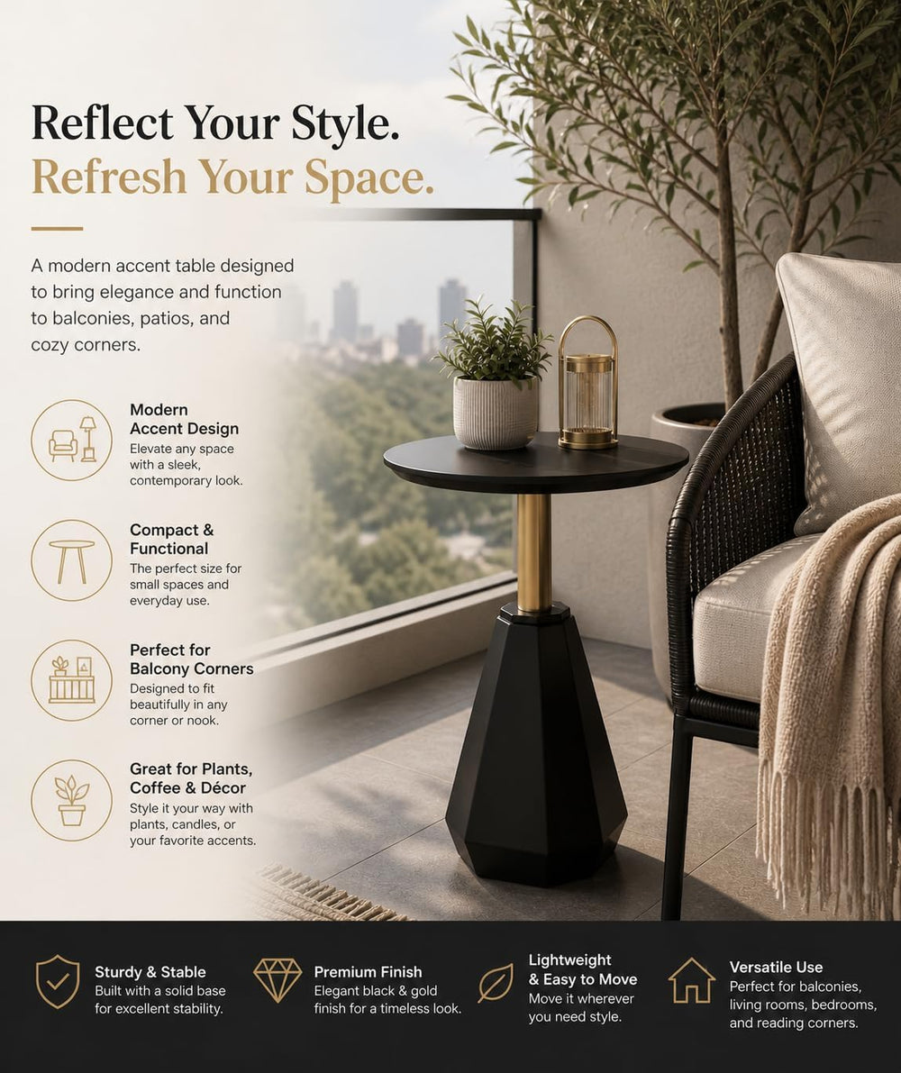 Round Wood Side Table, Coffee Nightstand Cocktail Drink Modern Accent Circle ...