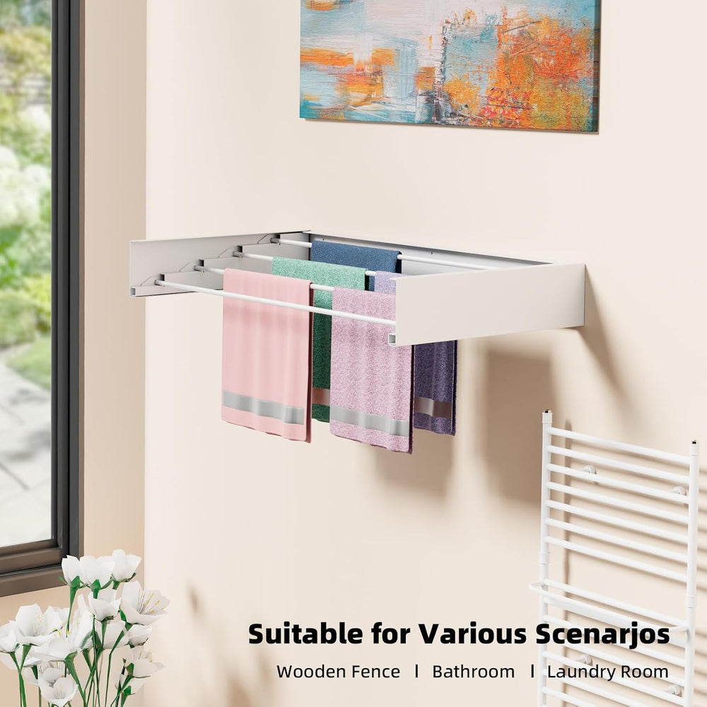 Wall Mounted Drying Rack for Small Space, 23.6" Foldable Collapsible Lau...