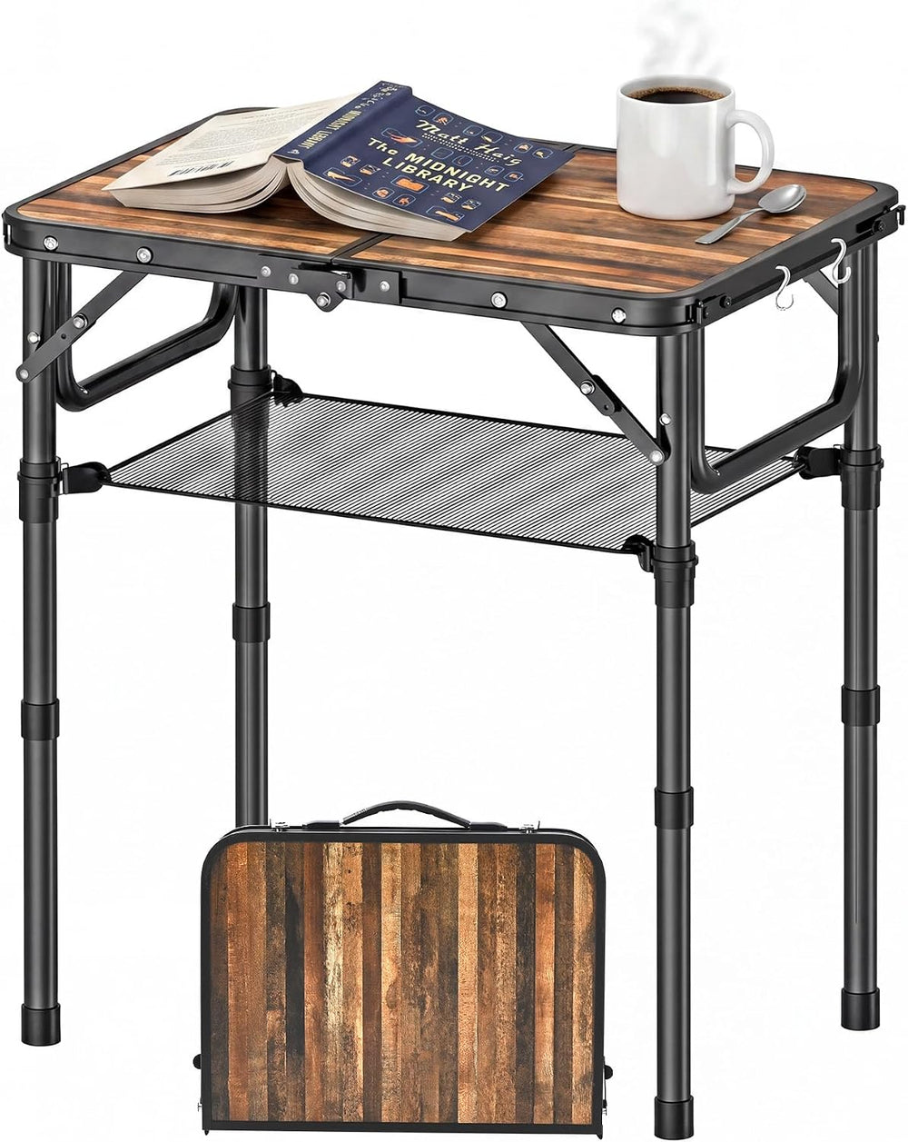 YihuiKo Folding TV Tray, Lightweight Portable Small Foldaing Table | Adjustab...
