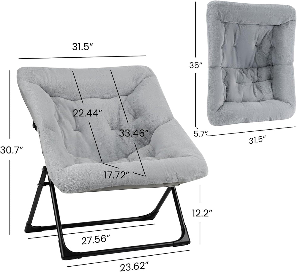 Comfy Saucer Chair for Adults, Set of 2, Soft Faux Fur Bedroom Chair, Accent ...