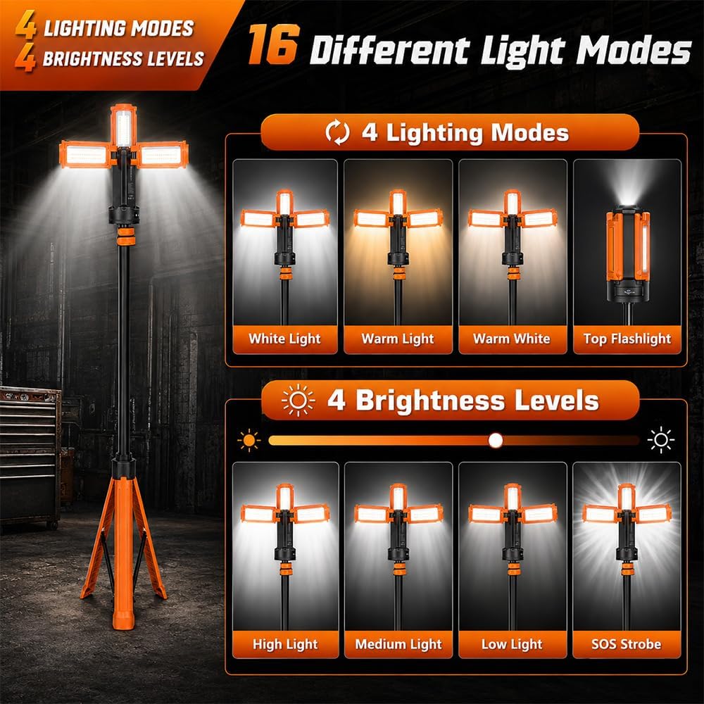 15000 mAh Camping Light with Stand Work Light Camp Lanterns