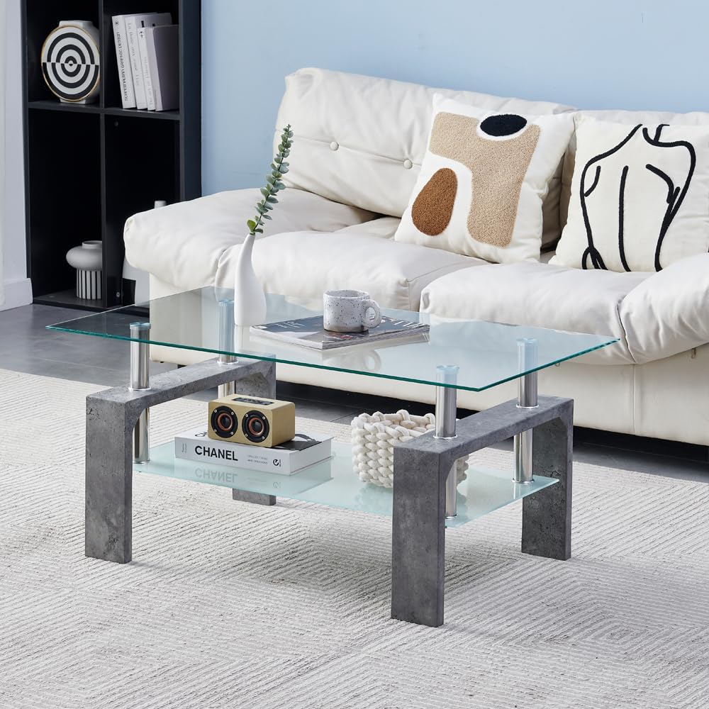 Living Room Rectangle Coffee Table, Tea Table Suitable for Waiting Room, Mode...