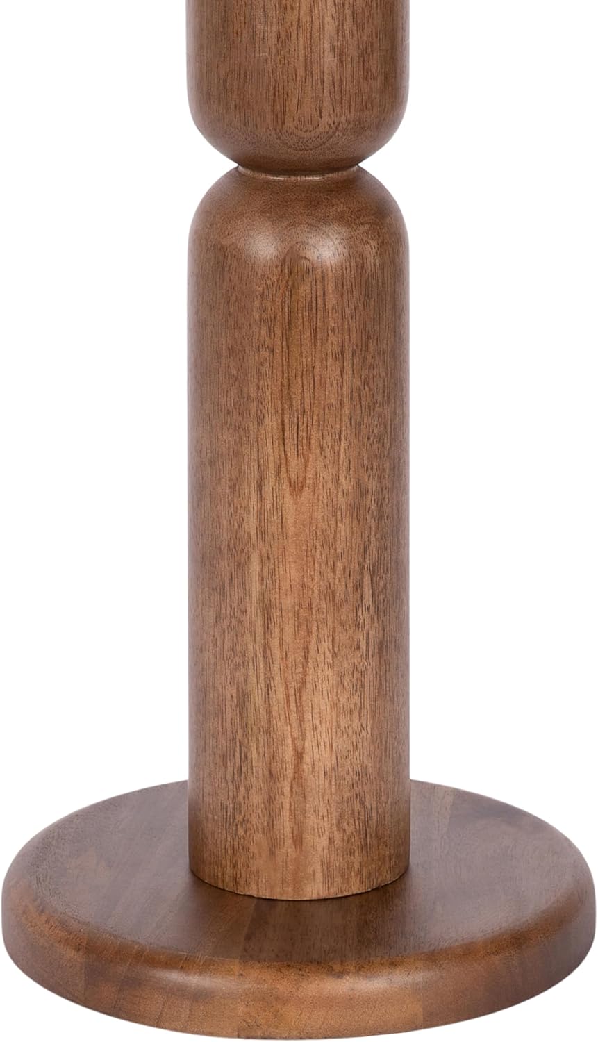 Kate and Laurel Macron Modern Mango Wood Round Side Table, 12 x 12 x 22, Waln...