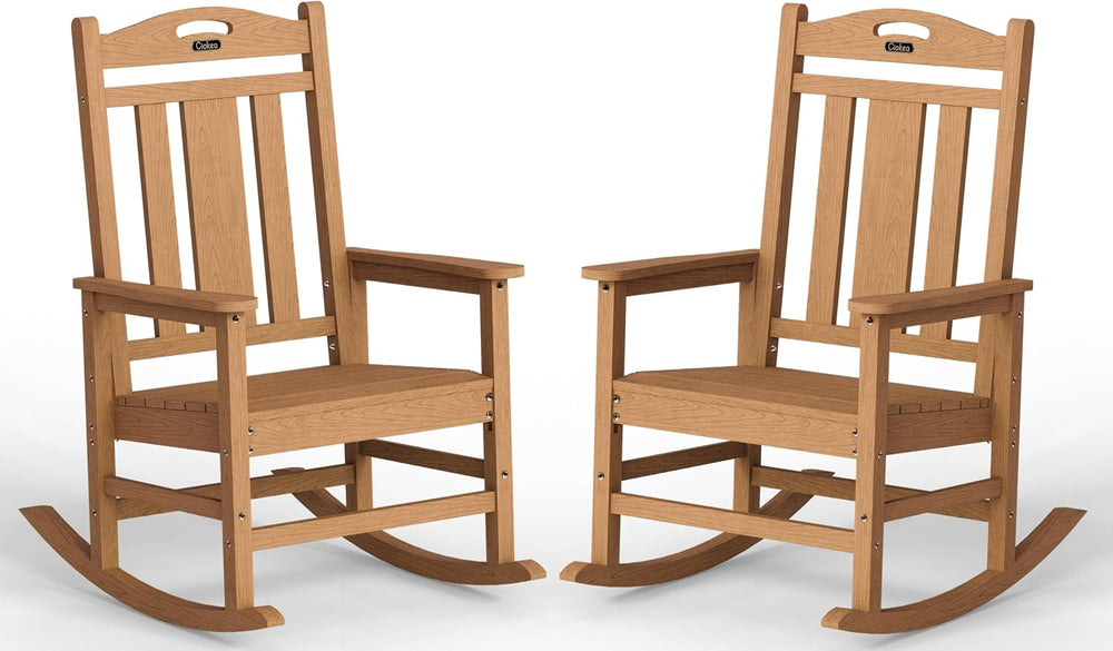 Ciokea Oversized Outdoor Rocking Chairs Set of 2, 380lbs Heavy-Duty Large Pat...
