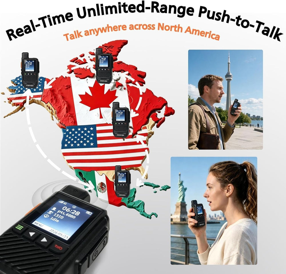 Lifetime Free Unlimited Range Walkie Talkies, 4G LTE POC Radio Set
