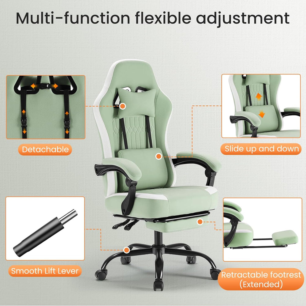 Sweetcrispy Gaming Chair, Ergonomic Computer Desk Chair, Lumbar Support | Hig...