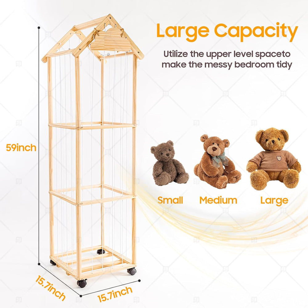 Stuffed Animal Storage, Stuff Animal Holder Organizer Display Shelf | Wooden ...