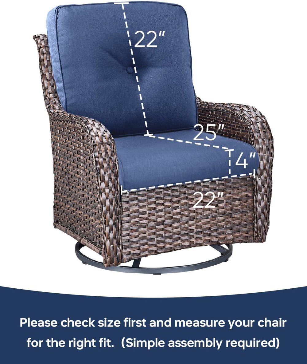 Pop 22x25/22x24 Outdoor Replacement Cushions - 1 Set High Back Deep Seat Pati...