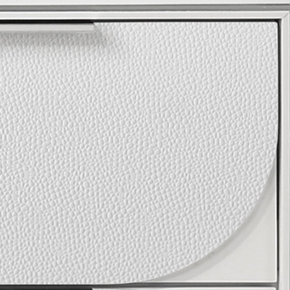 Pearl White 2-Drawer Nightstand with Acrylic Crystal Legs,for Small Spaces