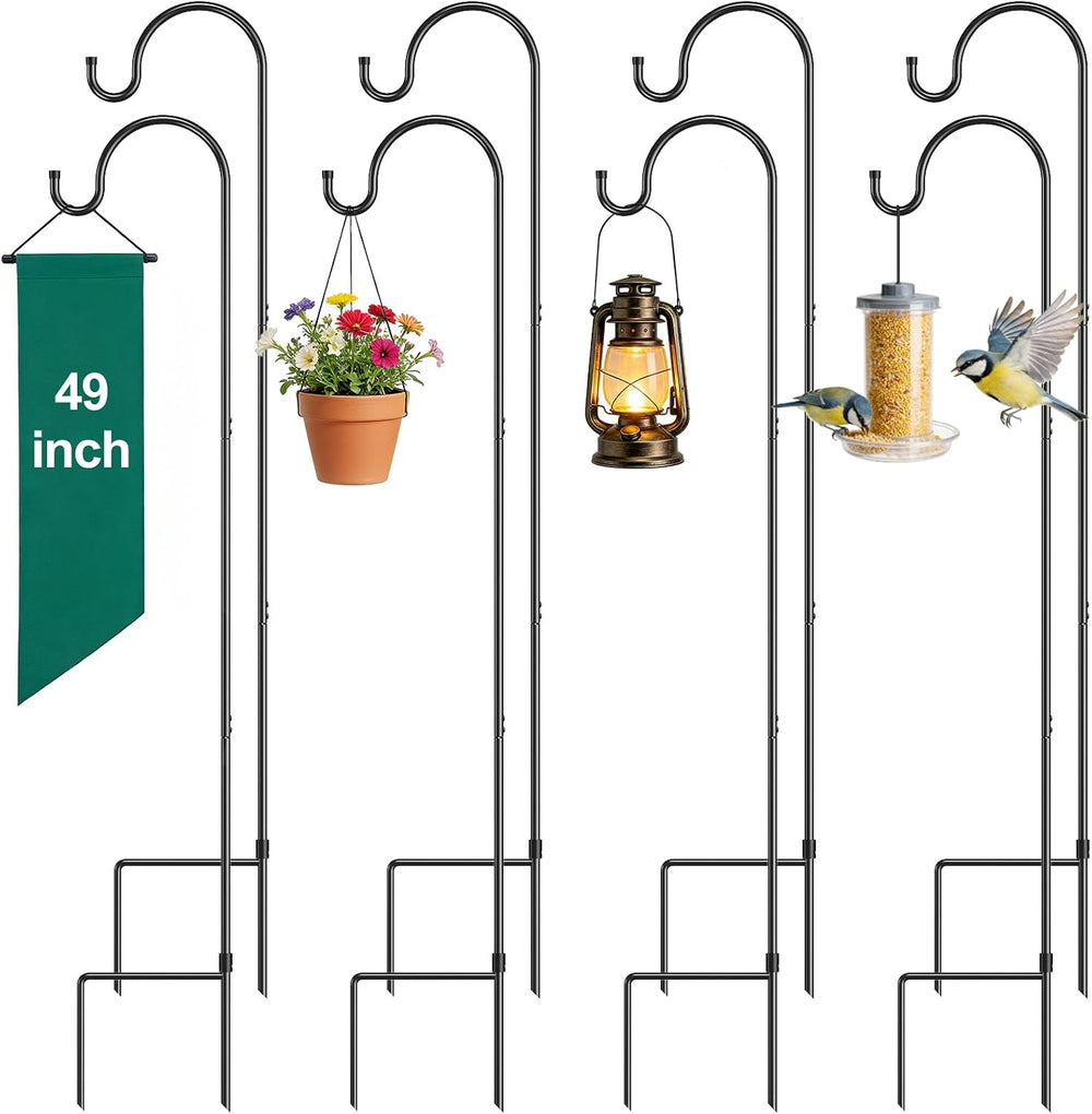 GOFORWILD 49 Inch 8 Pack Shepherd Hook for Garden Decor