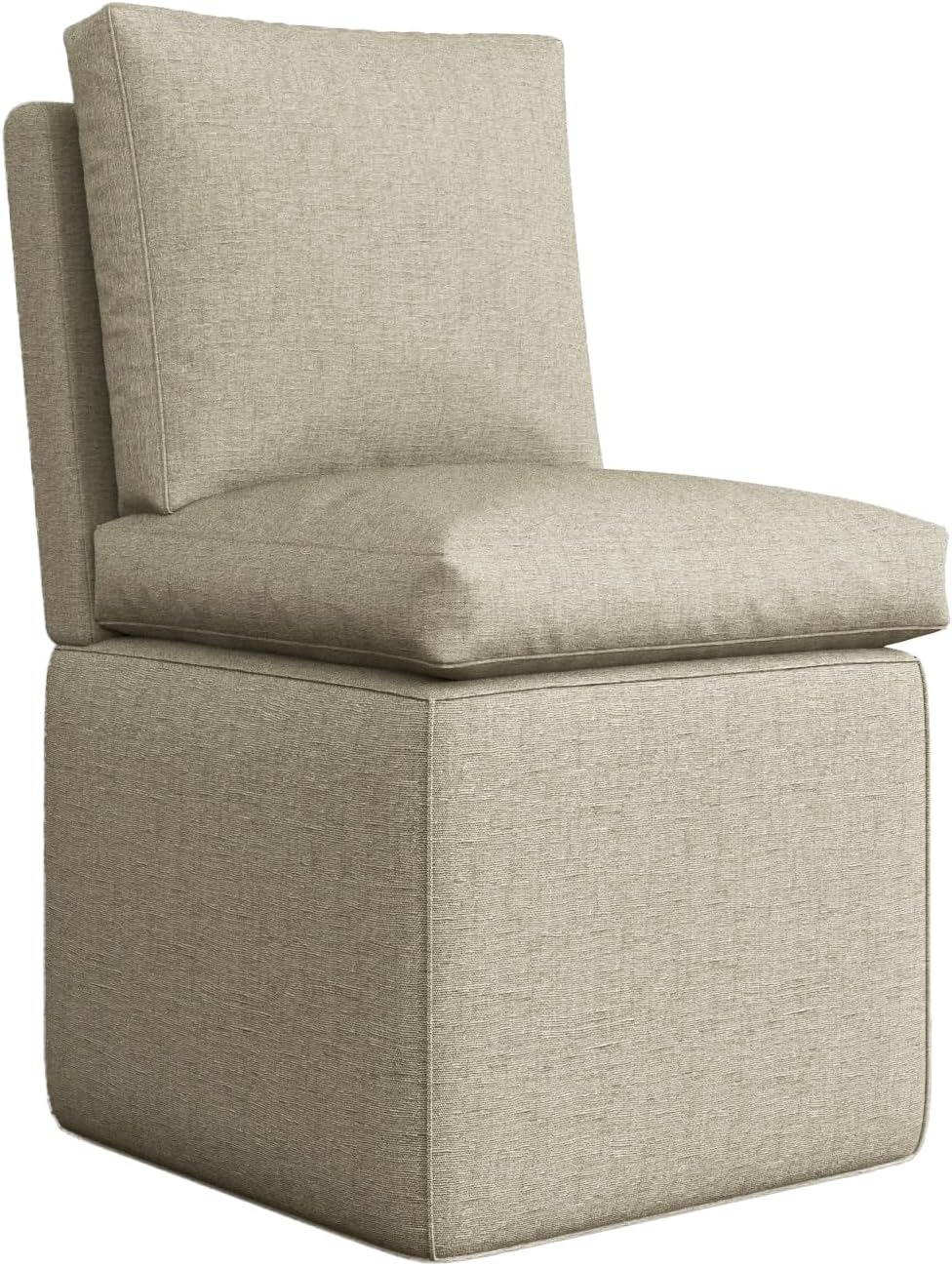 BLANKSPACE Upholstered Dining Chairs with Storage, Modern Linen Chairs with C...