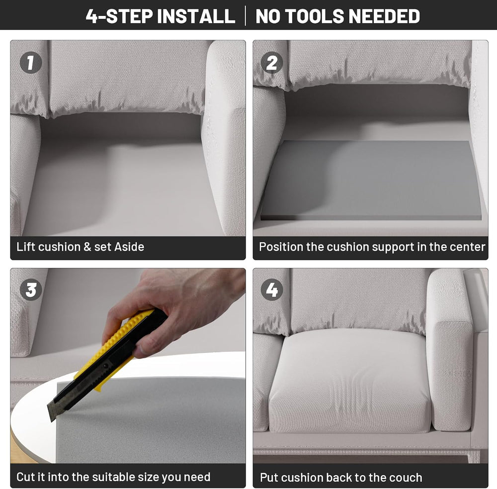 Couch Cushion Support for Sagging Seat, 24"x24"x2.4" 40D High ...