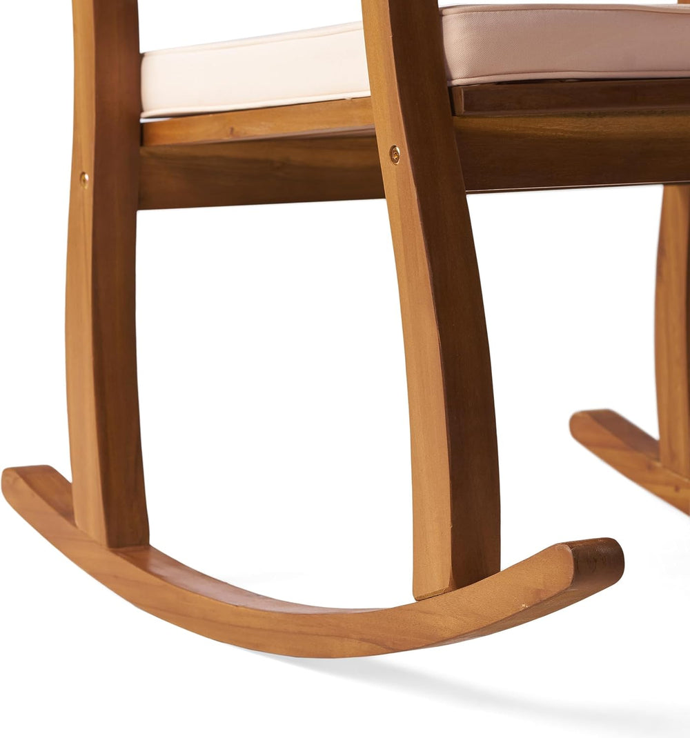 Christopher Knight Home Selma Acacia Rocking Chairs with Cushions, 2-Pcs Set,...