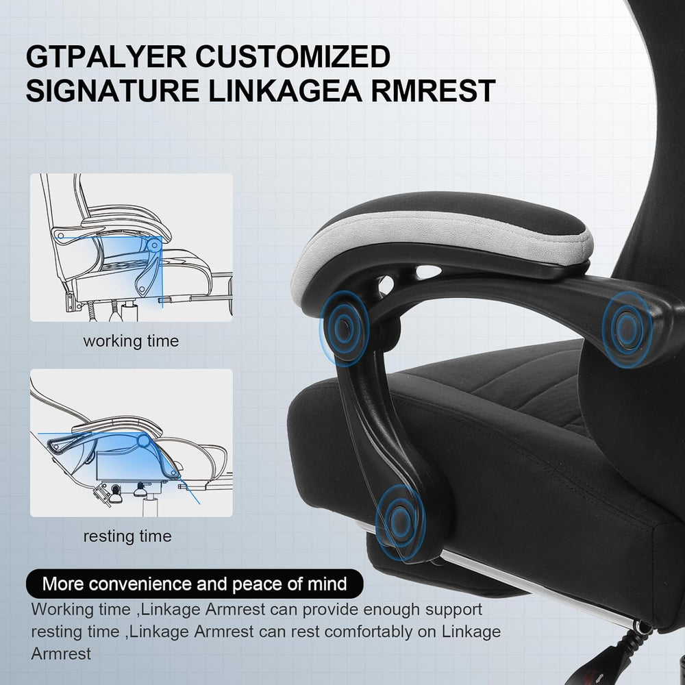 GTPLAYER Gaming Chair, Computer Office Chair with Pocket Spring Cushion, Link...