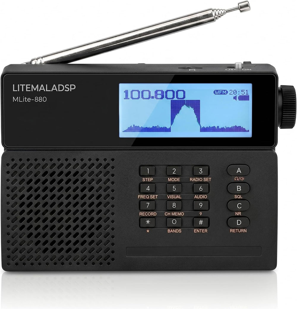 MLite-880 Portable DSP/SDR Shortwave Radio with Spectrum Display