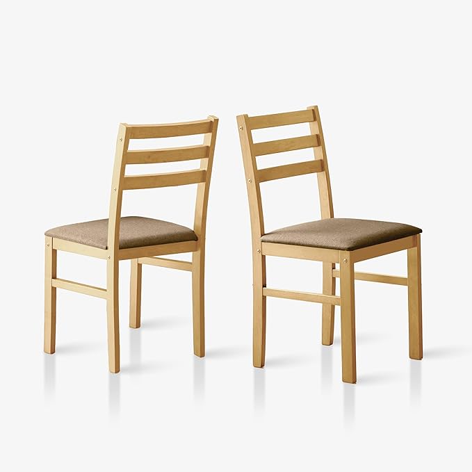 Livinia Seattle Modern Farmhouse Kitchen Dining Room Chair Set of 2, Solid Wo...