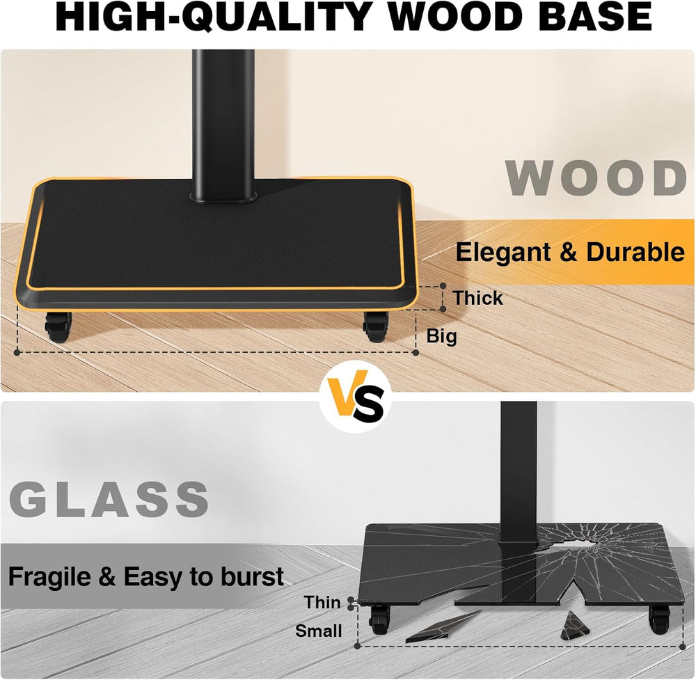 TVON Rolling TV Stand for 32-70Inch TVs, Elegant Floor TV Stand with Wheels |...