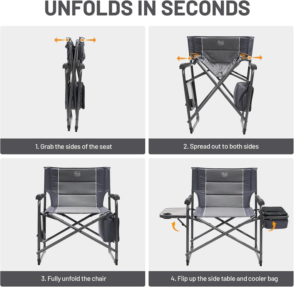 Timber Ridge XXL Oversized Directors Chair 600lbs - Heavy Duty Camping Chair ...