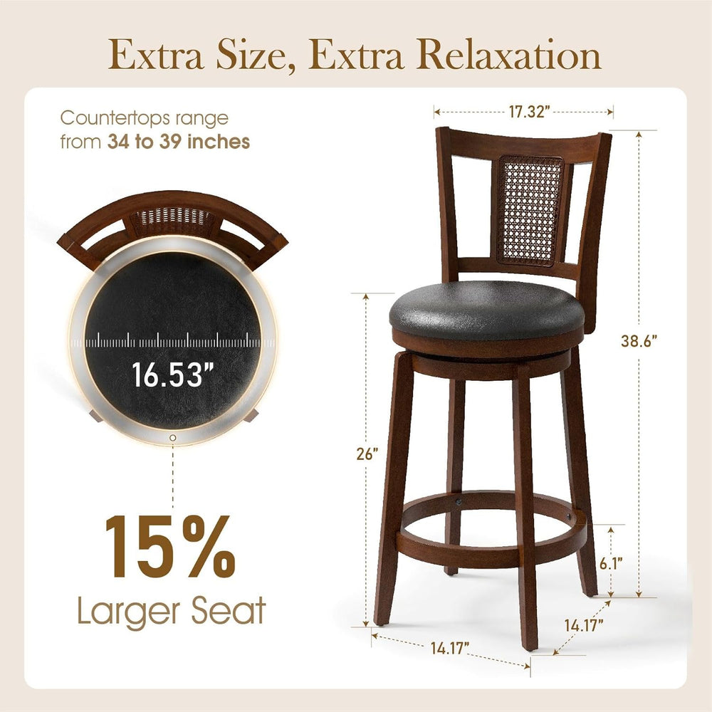 Sophia & William 26 Inch Swivel Bar Stools Set of 6, Counter Height Stools